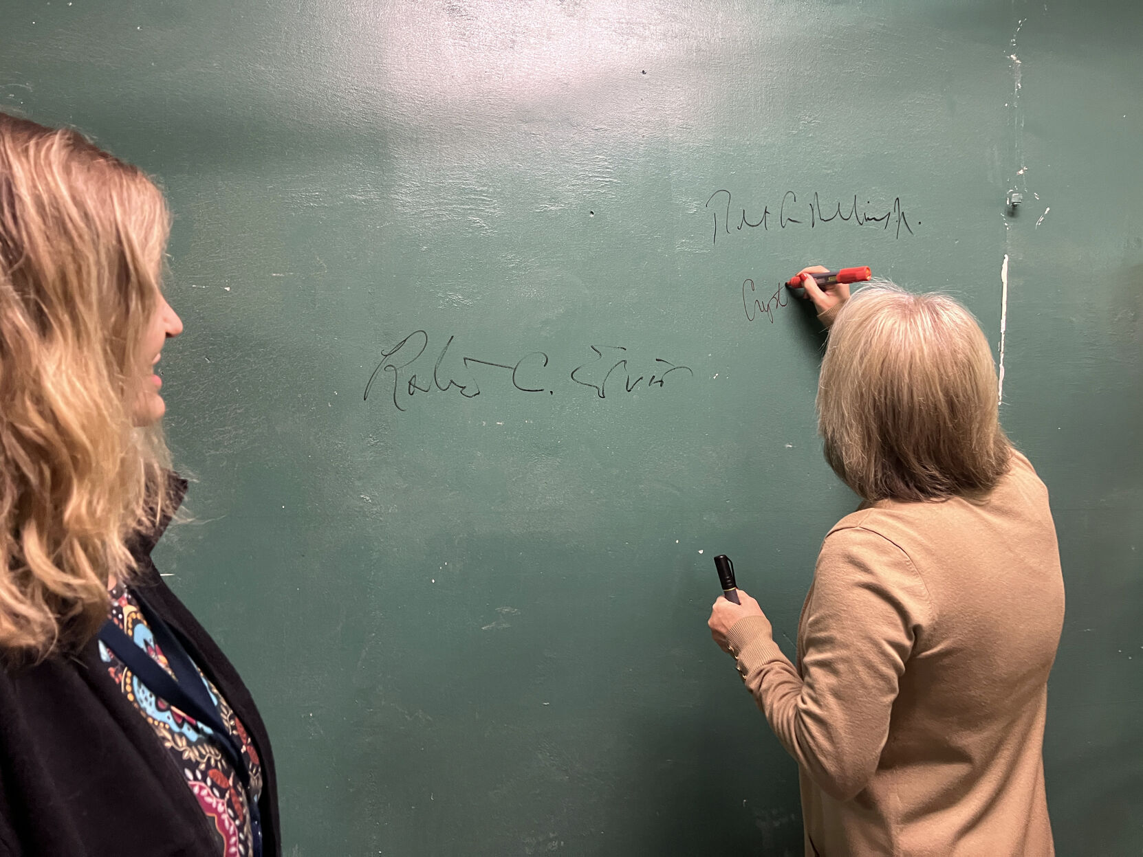 Crystal Carpenter wall signing